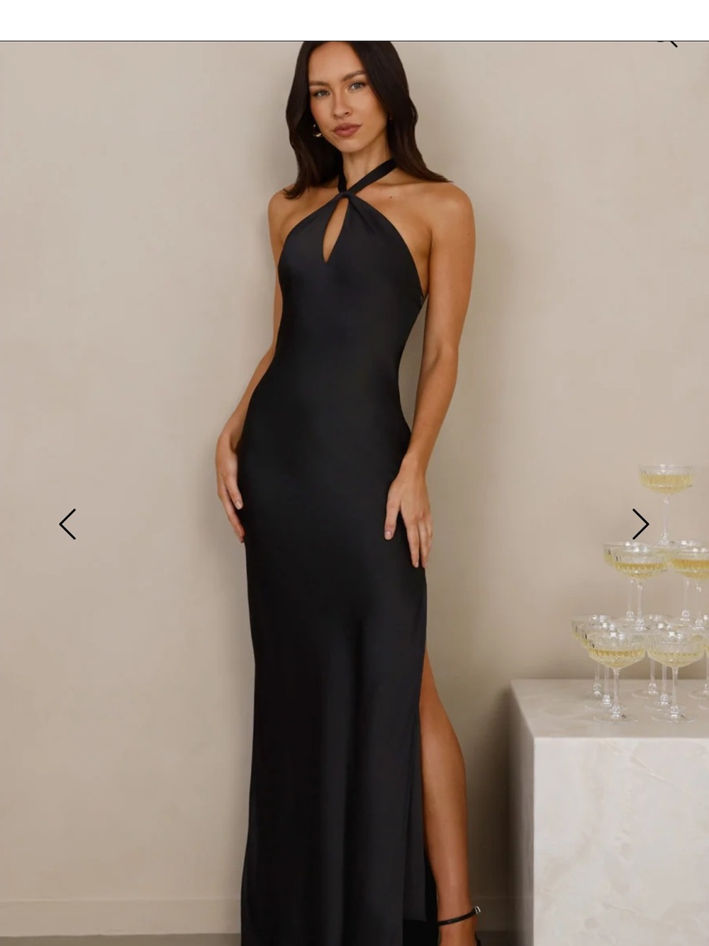 Hello Molly Black Halter Keyhole Gown